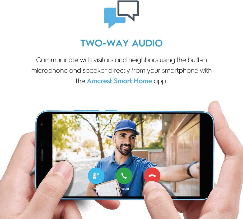 4MP Video Doorbell Camera with 2-Way Audio and Micro SD Card B4185