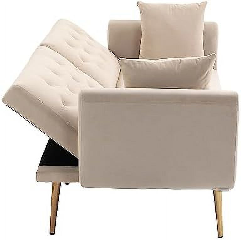 Velvet Loveseat with 7 Gold Metal Legs Z54291