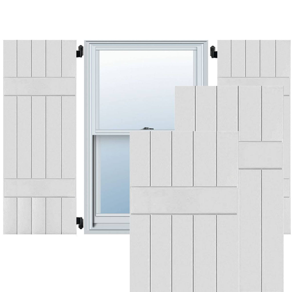 18x22 x 55x22 Primed Cedar Board-n-Batten Shutters (Per Pair) L260