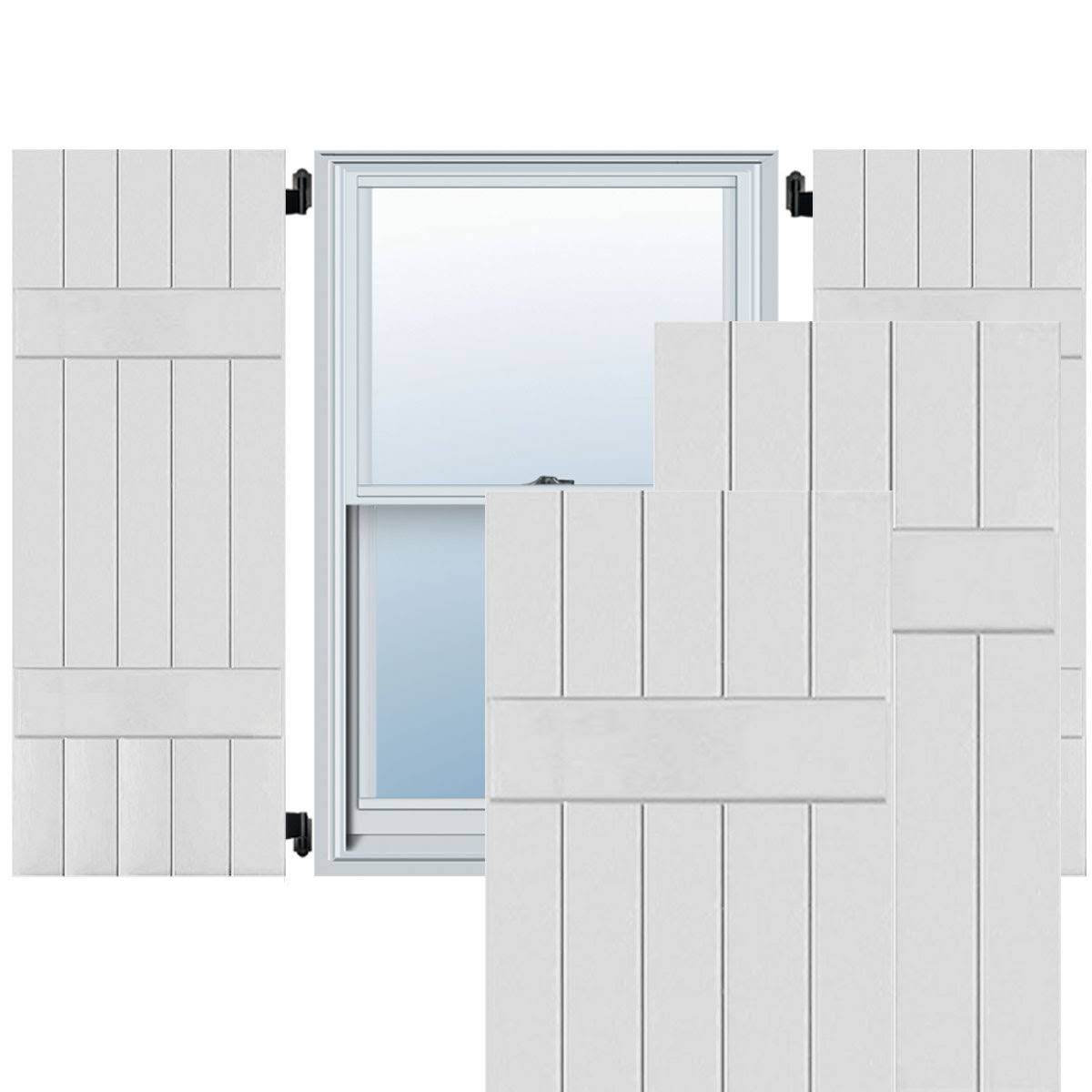 18x22 x 55x22 Primed Cedar Board-n-Batten Shutters (Per Pair) L260