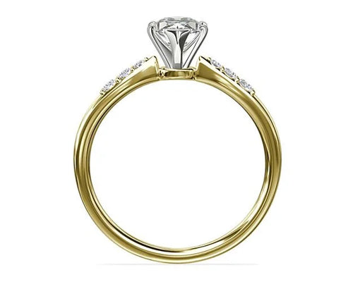 0.65 Carat Marquise Cut Real Diamond Solitaire Ring in Solid 14K Yellow Gold Size 7 Y4822