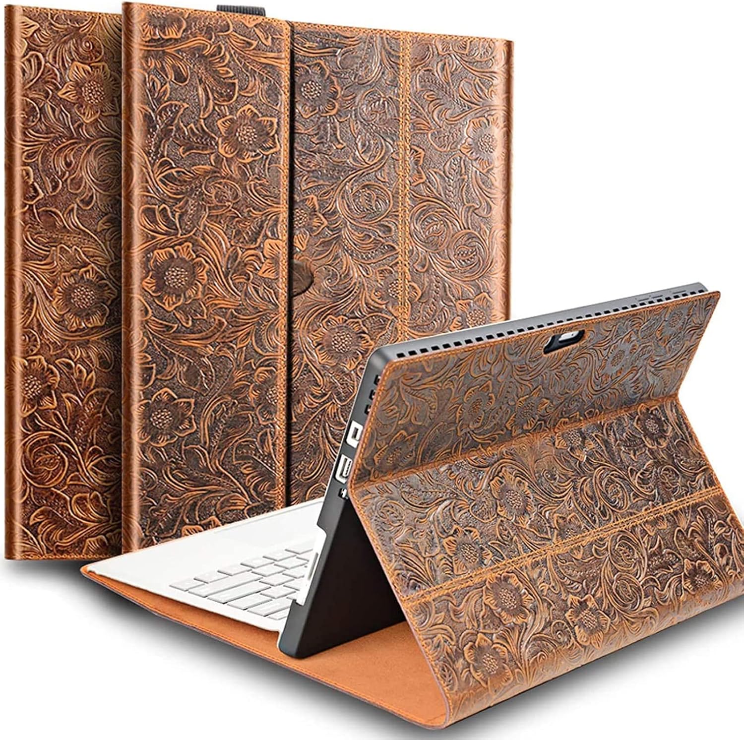 Leather Case for 12.3inch Tablet, Brown Pack of 2 H551