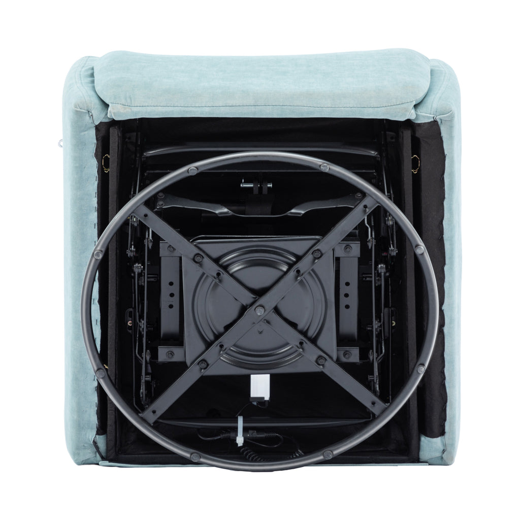 Blue 270 Degree Swivel Electric Recliner Chair with Phone Holder S5746