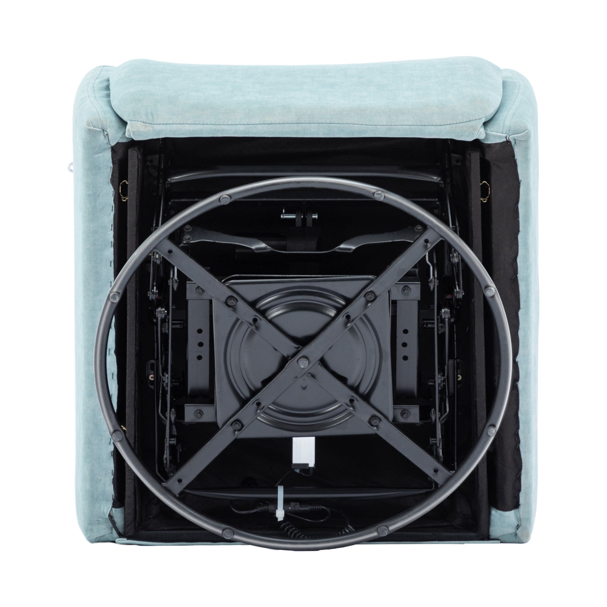 Blue 270 Degree Swivel Electric Recliner Chair with Phone Holder S5746