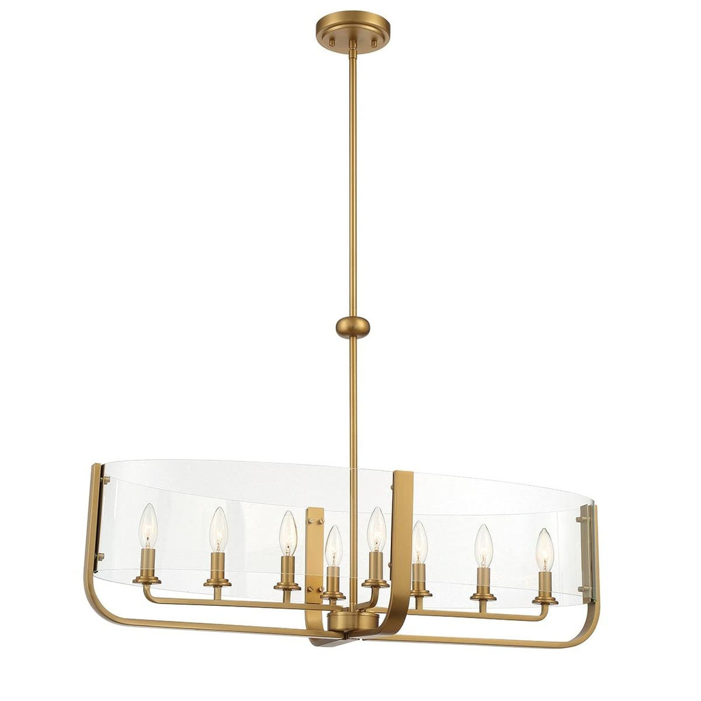 8 Light Oval Chandelier Black F733