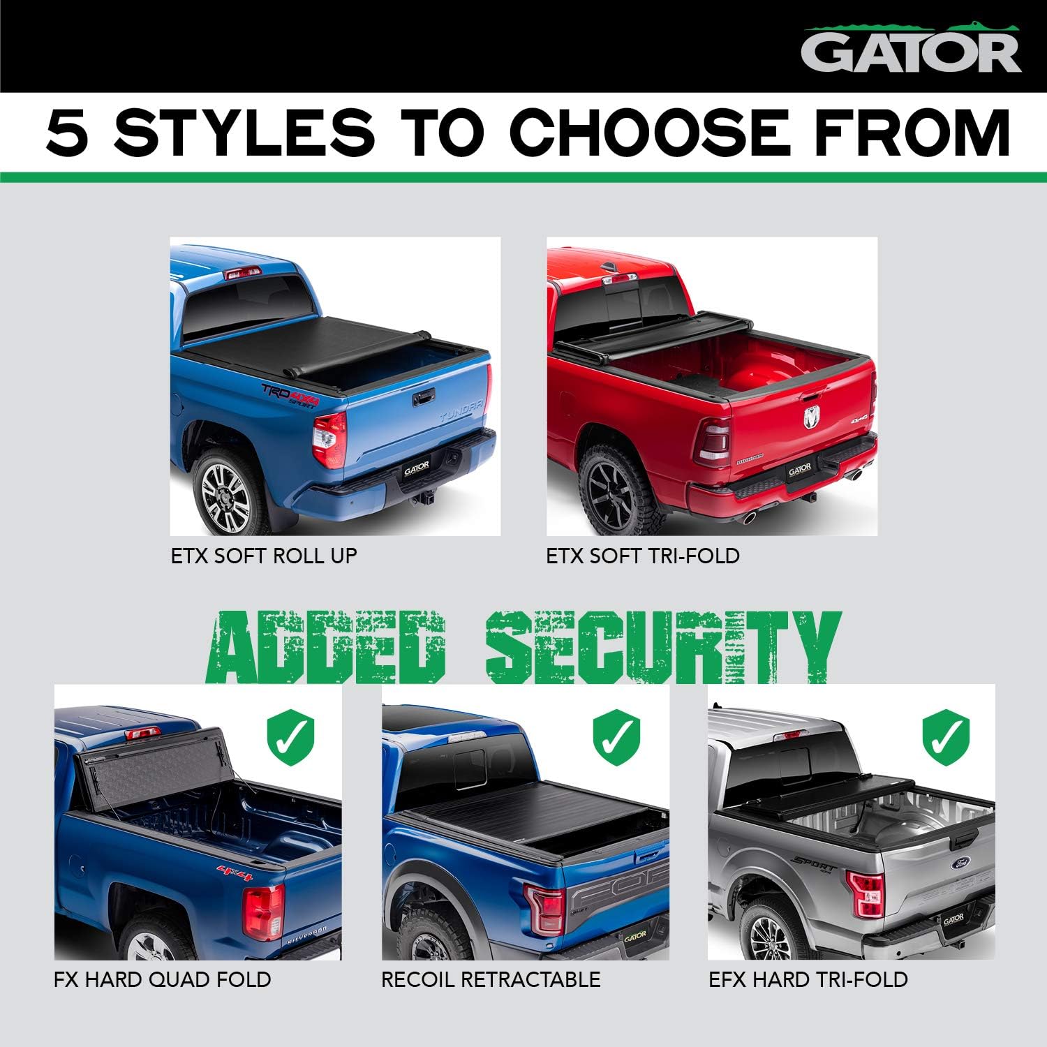 Hard Tri-Fold Truck Bed Tonneau Cover for 5' 7" Bed W1412