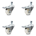 3 inch Nylon Swivel Caster Set with Total Lock Brake J61429