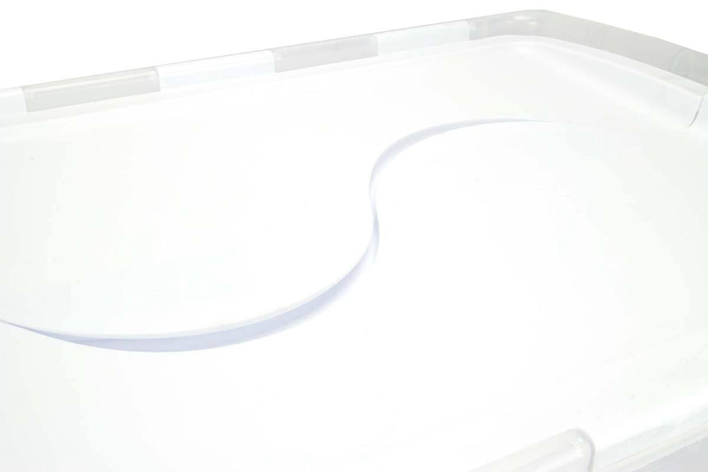 48 Quart Clear Hinged Plastic Storage Container 6 Pack D834