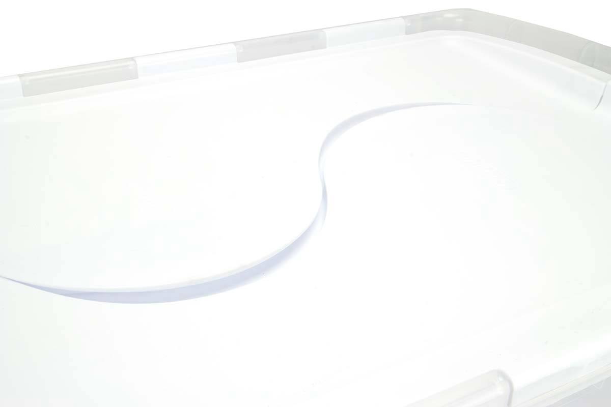 48 Quart Clear Hinged Plastic Storage Container 6 Pack D834