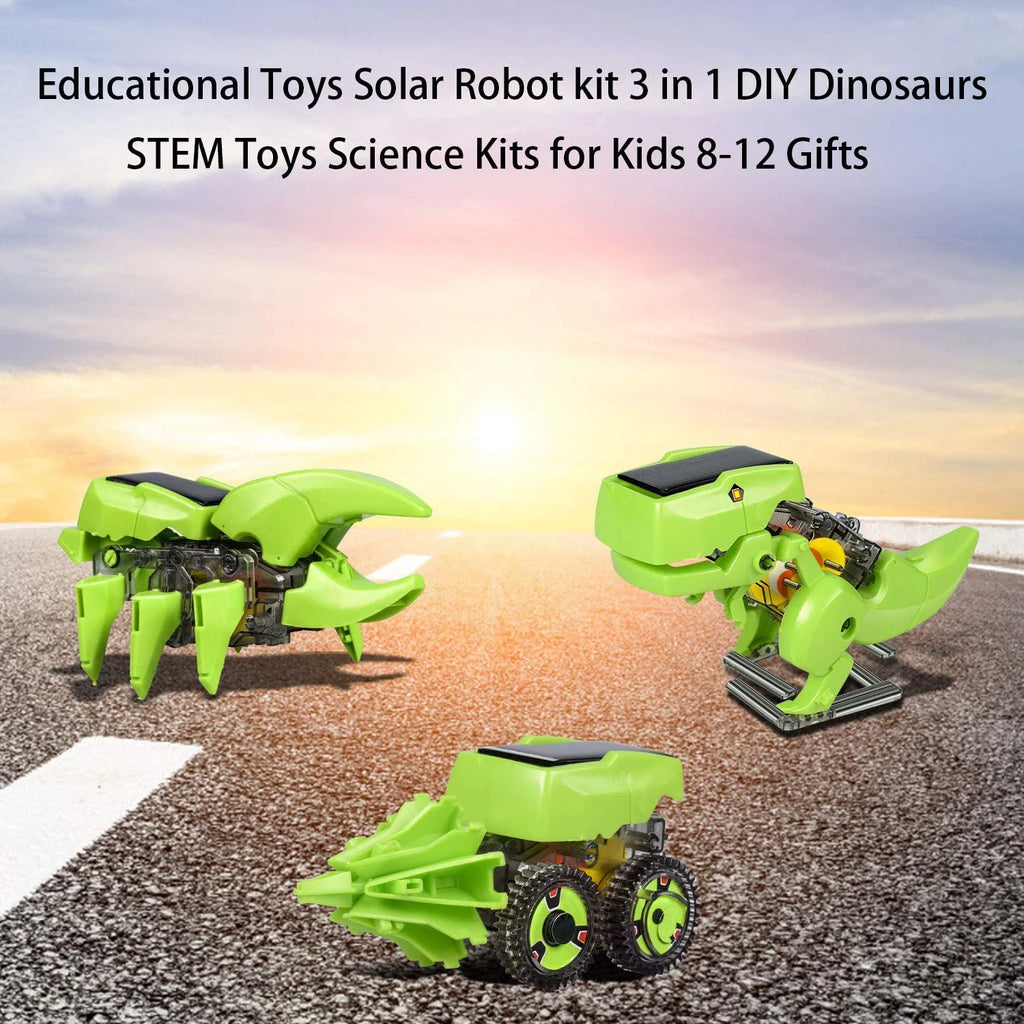 STEM Robot Building Toy Science Kit 3 in 1 Solar Dinosaur Desk Robot A222477