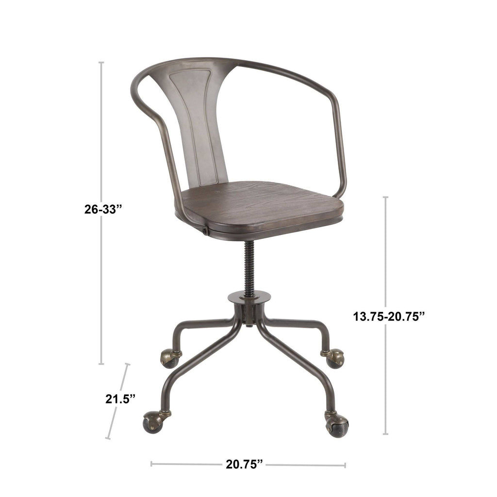 Industrial Task Chair, Espresso/Vintage White H278