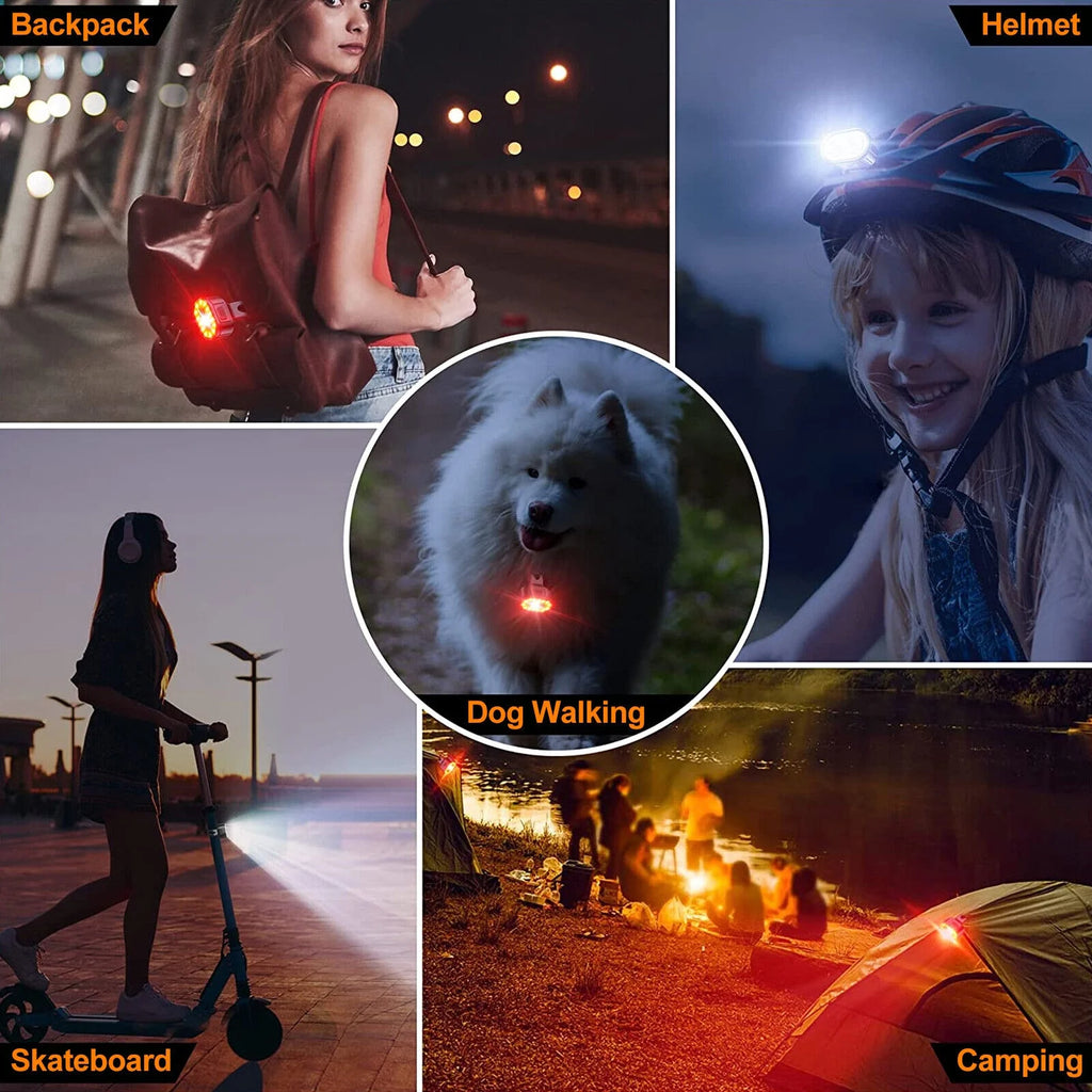 USB Rechargeable LED Bicycle Headlight Front Rear Light Set K614633