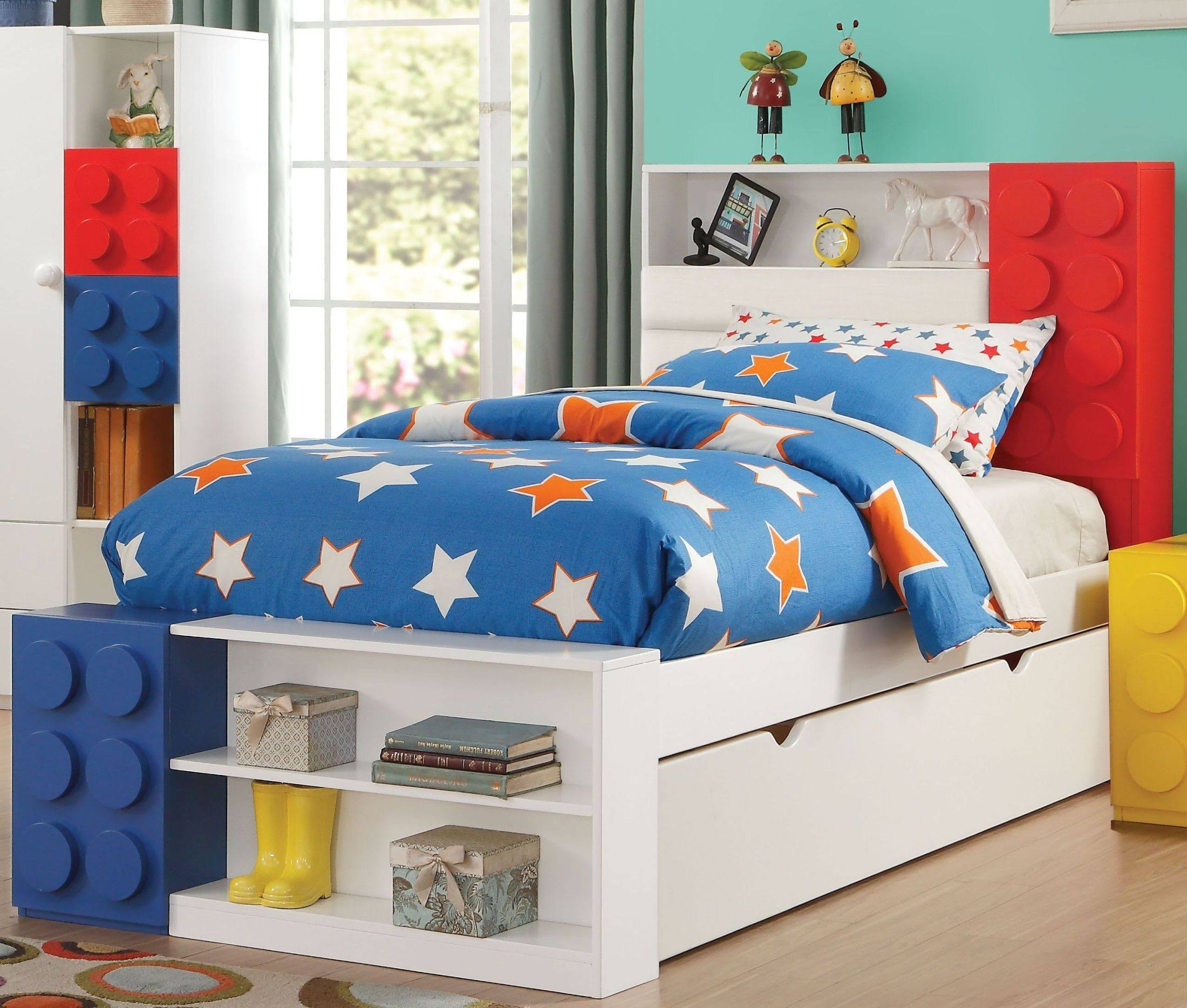 White Twin Storage Bed B3407