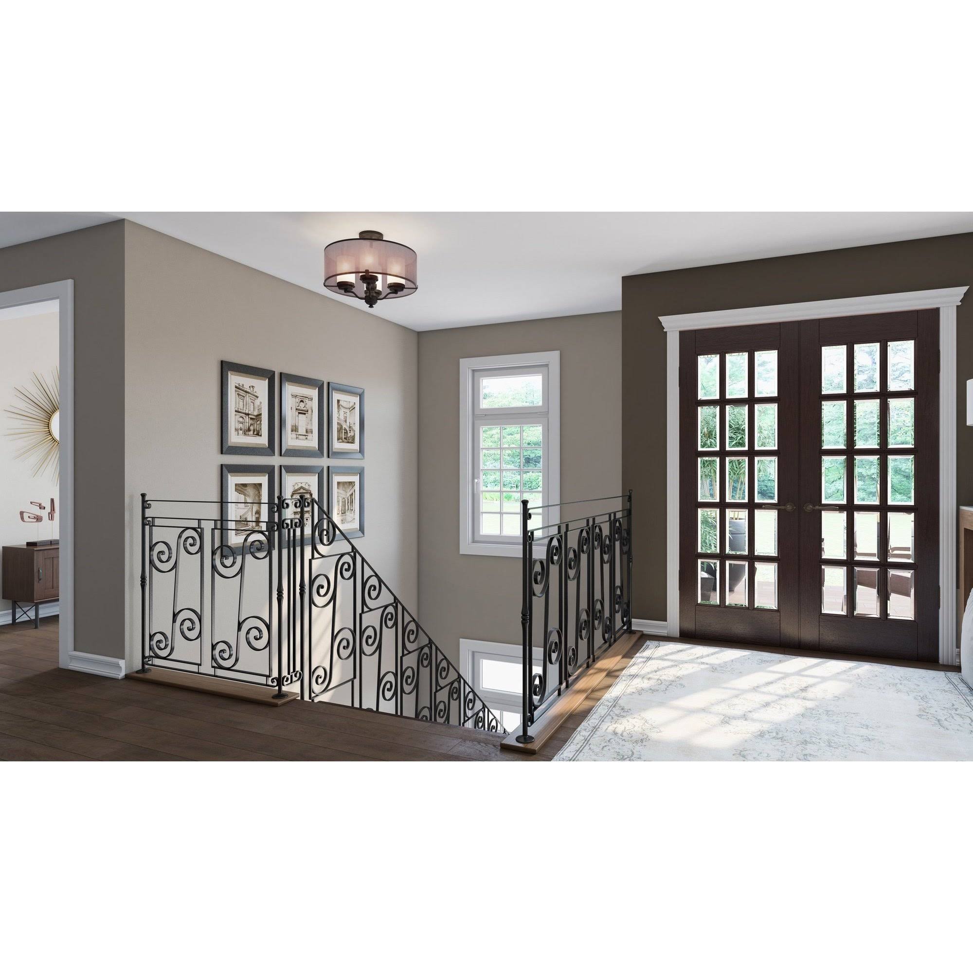 Oil Rubbed Bronze 4-Light Semi-Flush Mount H3017