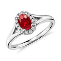 3.25 CT Oval Cut Ruby & White Gold Diamond Ring U344080