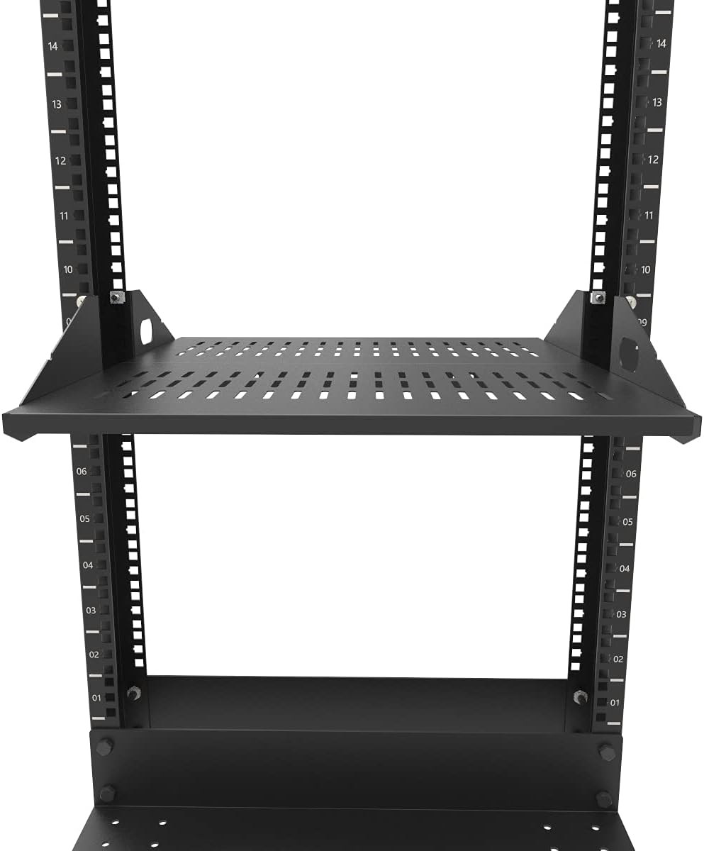 2U Cantilever Server Shelf Rack Mount 19 Inch 2 Piece Set Black Y300