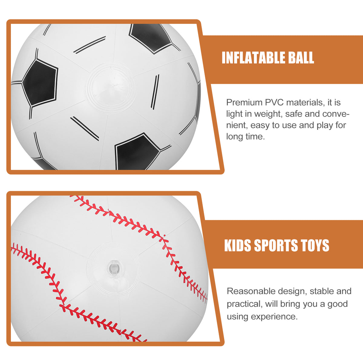 12 Pcs Inflatable Beach Ball Baseball Balls S3745