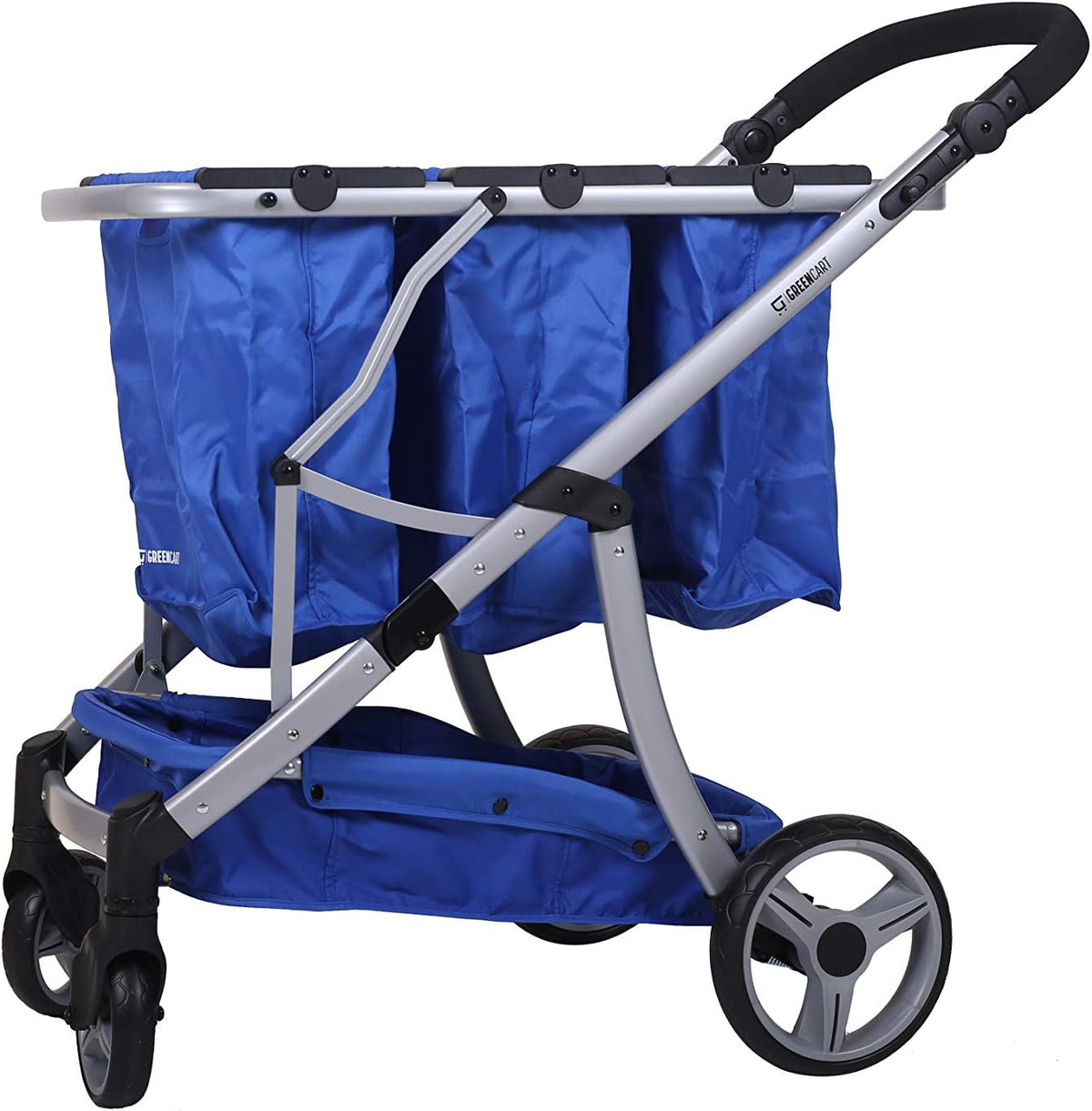 Lightweight Shopping Cart with 3 Blue Baskets Q9552