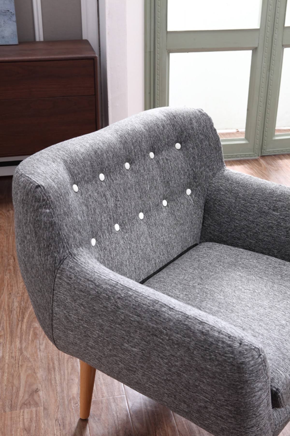 Grey and White Fabric Accent Chair R923656