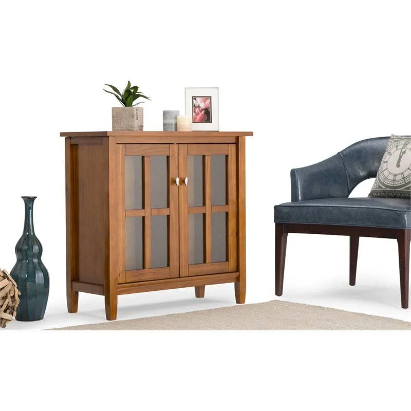 Light Golden Brown Solid Wood Media Cabinet S87741