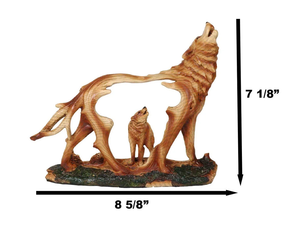 Gray Alpha Wolf Figurine Sculpture I490