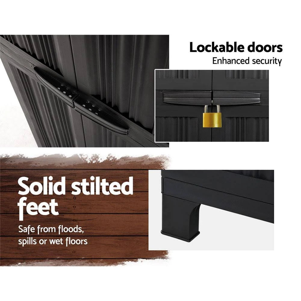 Black Outdoor Storage Cabinet 173cm G439