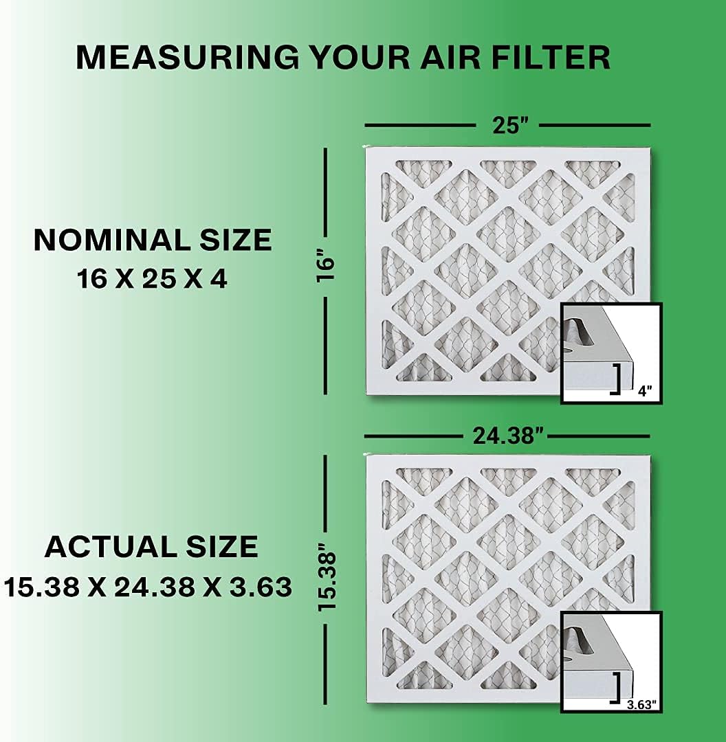 16x25x4 MERV 13 Pleated HVAC Air Filter (4-Pack) H500