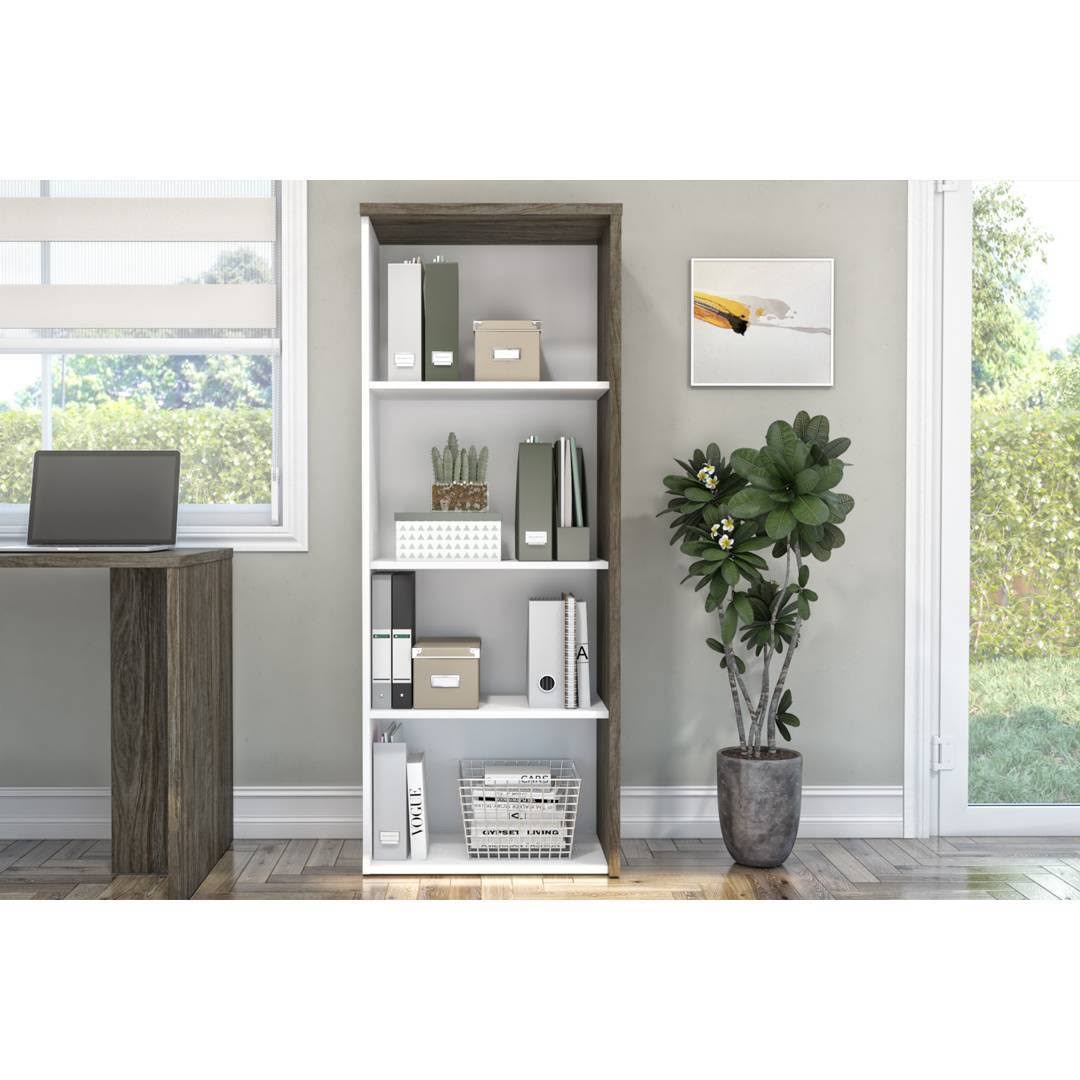 Walnut Grey White Bookcase H659521