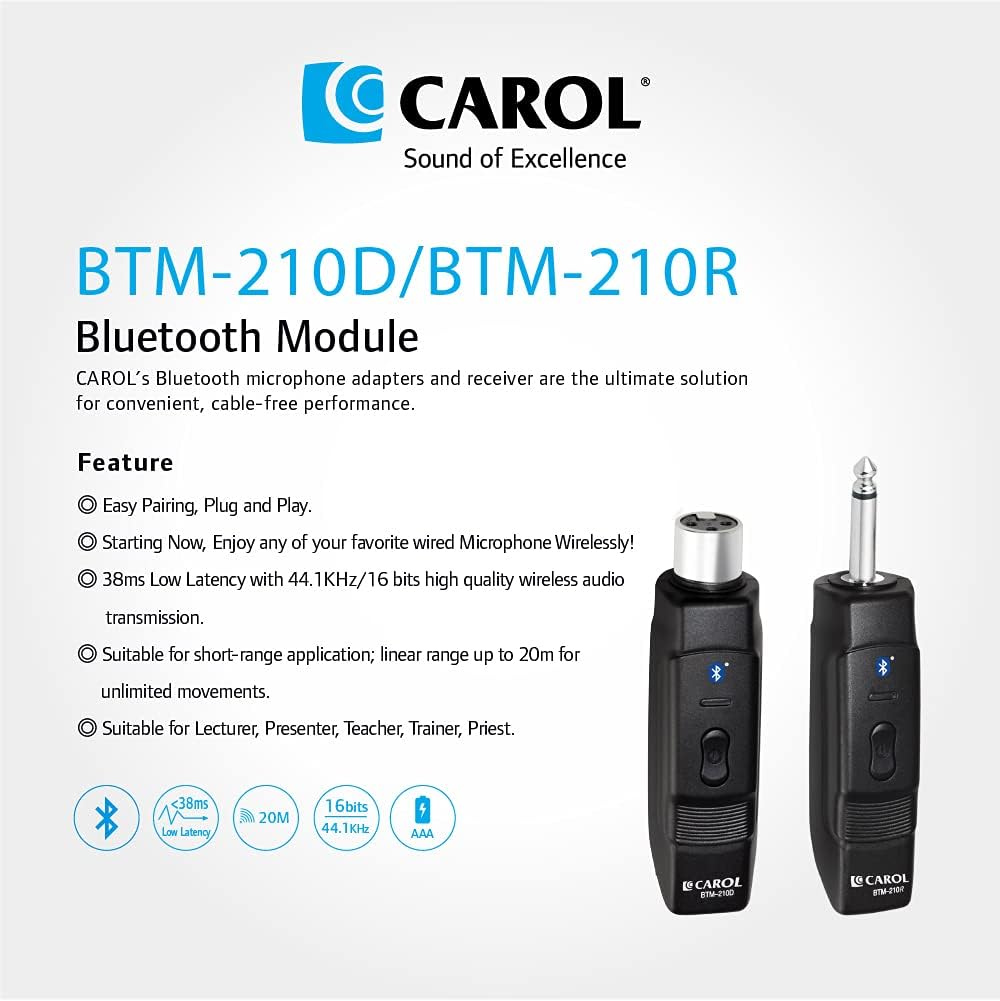 Wireless Microphone System with Bluetooth, XLR and 6.3mm I47798