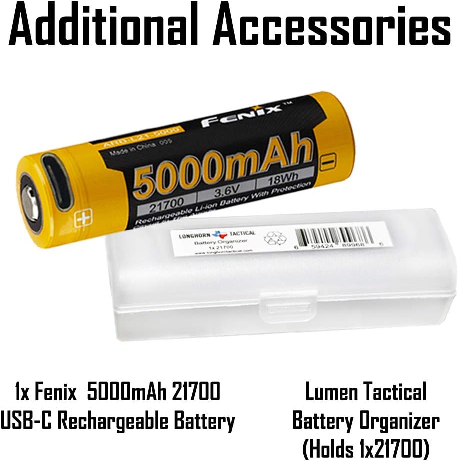 3000 Lumen USB-C Rechargeable Flashlight with 2X 5000mAh Battery Case R5026