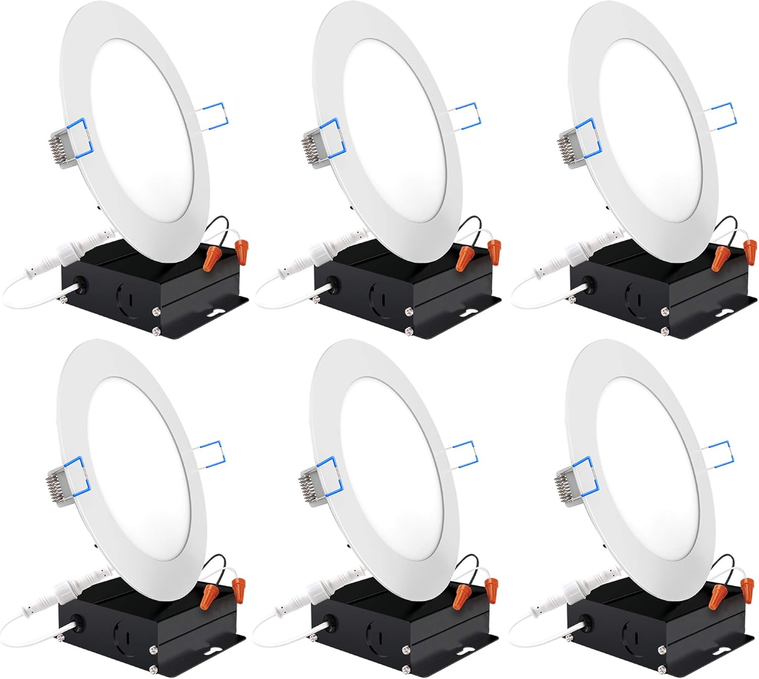 4 Inch Ultra Thin LED Recessed Ceiling Lights, 4000K Cool White, Dimmable 10W, 650 LM, 6 Pack T74746