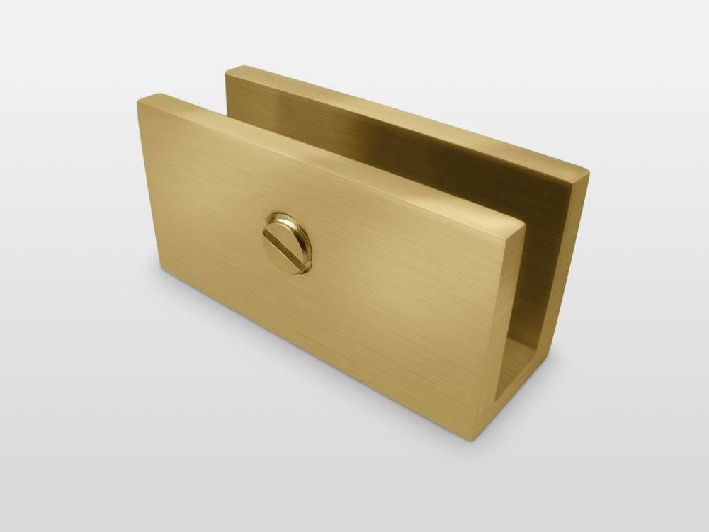 Frameless Fixed Glass Panel Satin Brass X165604