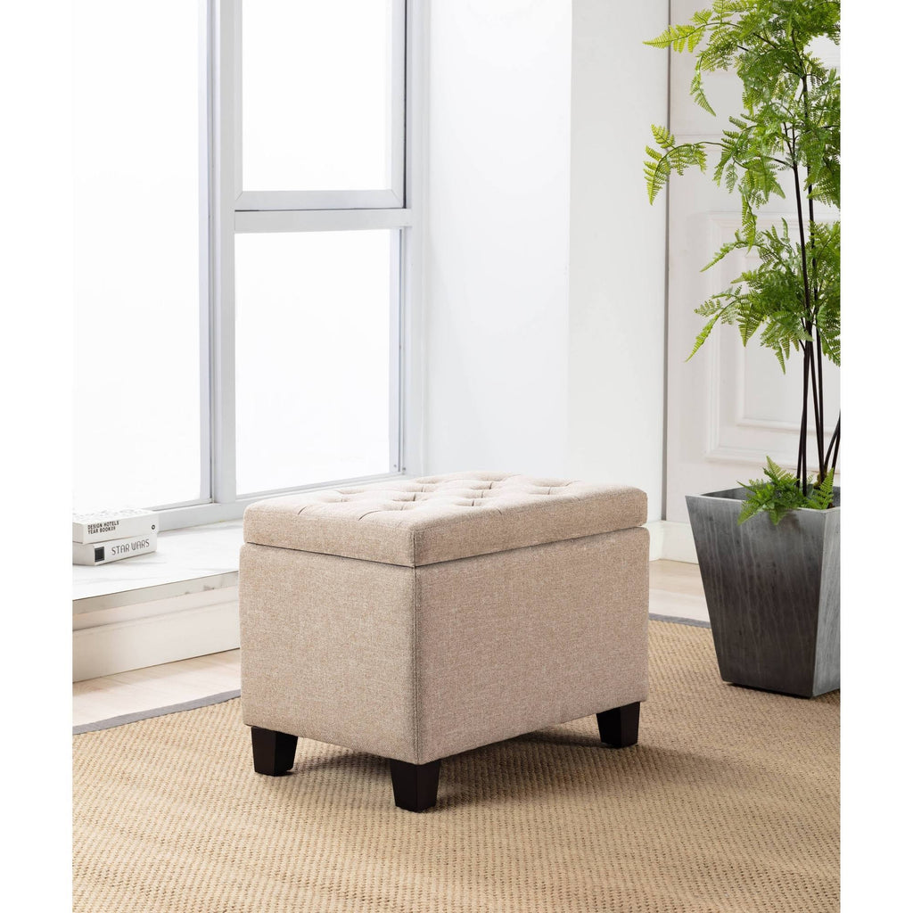 Tufted Storage Ottoman with Hinged Lid Z24990