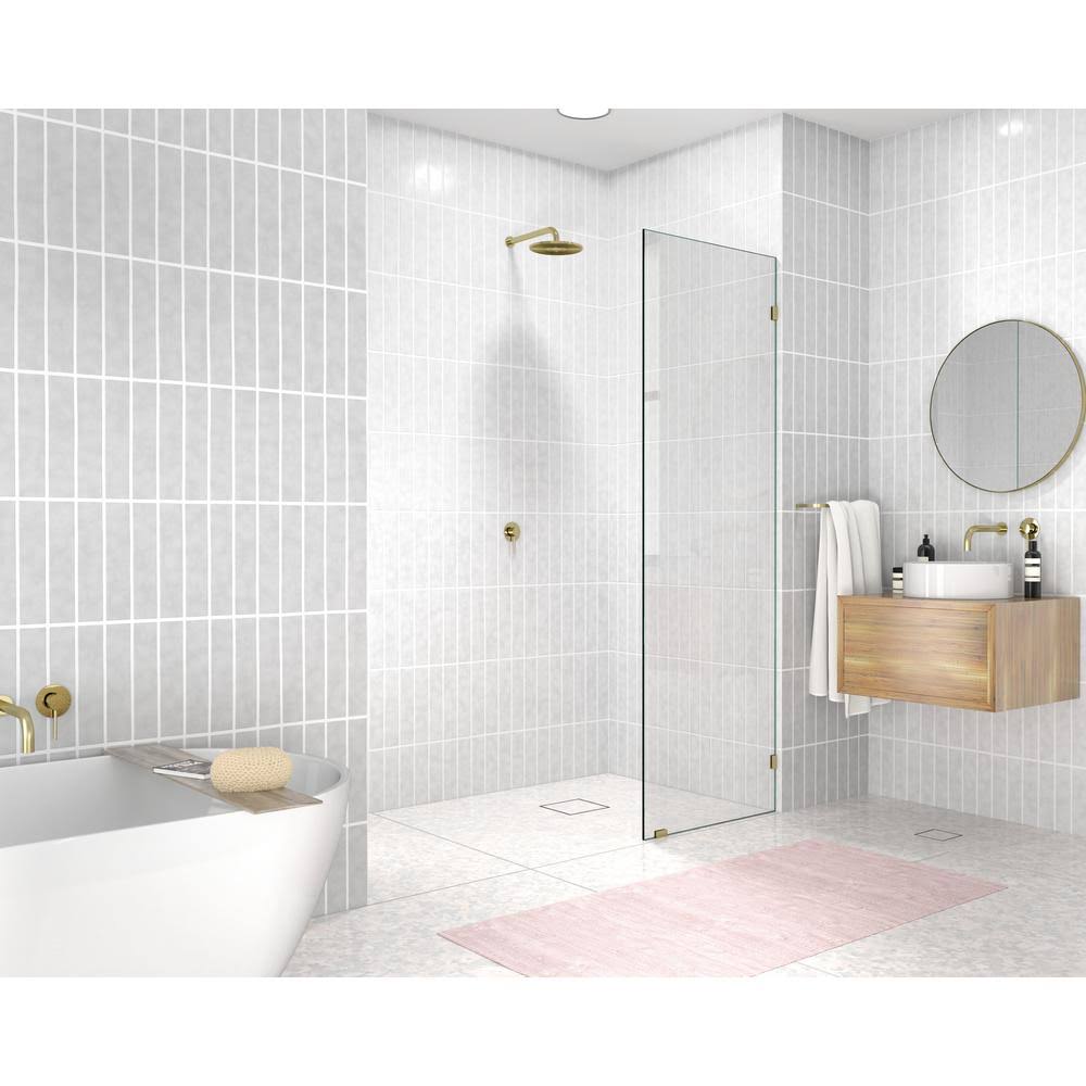 Frameless Fixed Glass Panel Satin Brass X165604