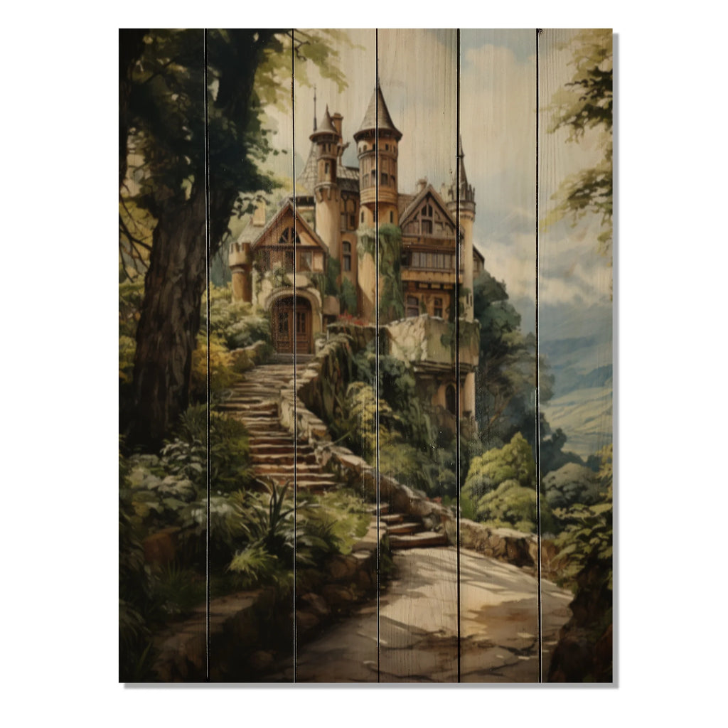 Natural Pine Wood Cityscapes Wall Art R986729