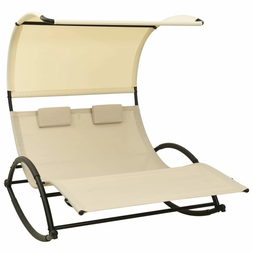 Double Sun Lounger with Canopy Textilene Q180647
