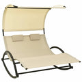 Double Sun Lounger with Canopy Textilene Q180647
