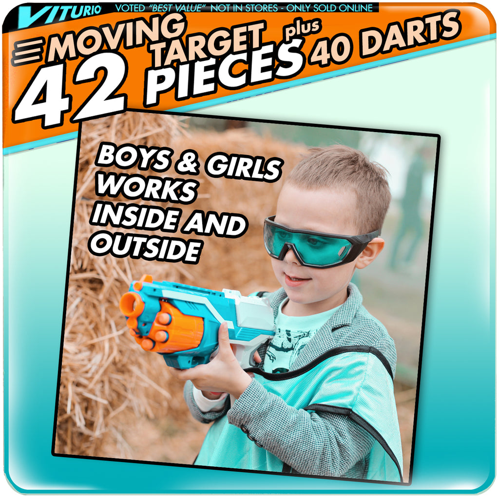 43pc Electronic Digital Moving Target with 40 Soft Darts 2 Wristbands X12776