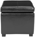 Black Leather Ottoman F699