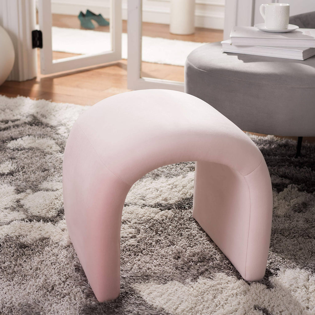 Light Pink Velvet Ottoman V2392