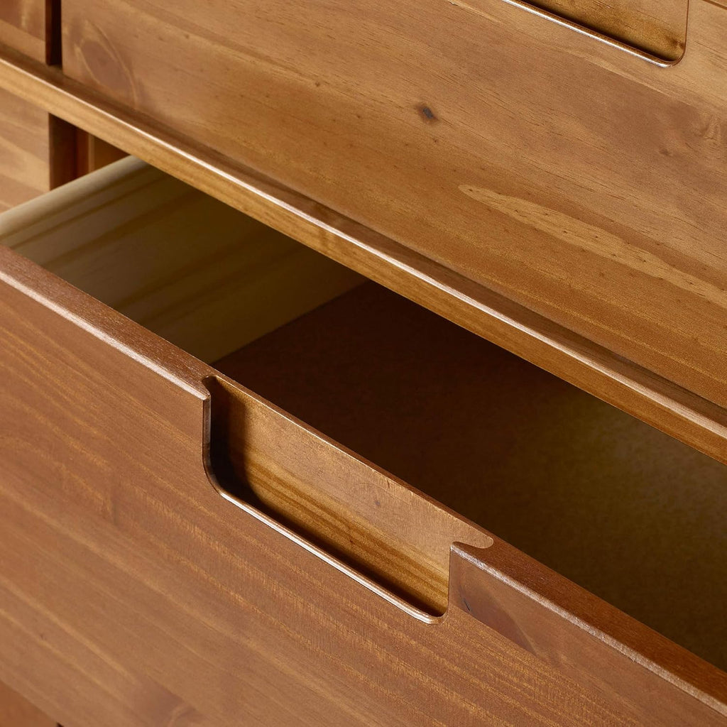 6 Drawer Caramel Wood Dresser B3092