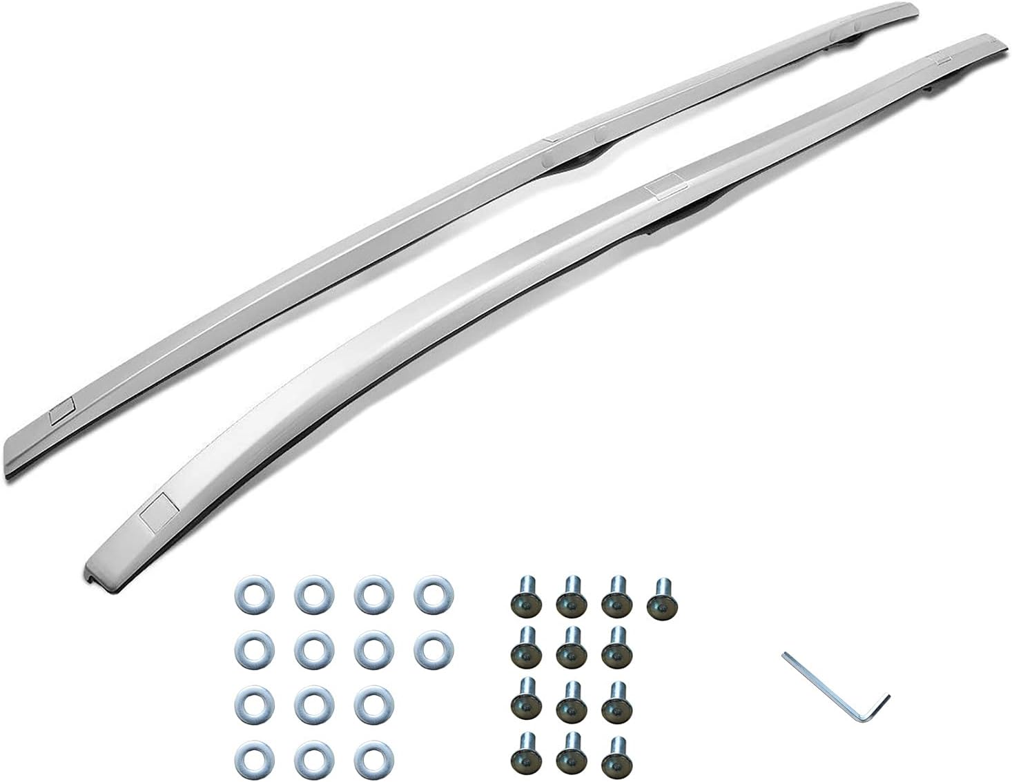 Silver 2 Pcs Car Roof Rack Side Rails A906