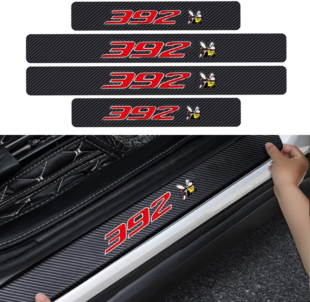 4PCS Carbon Fiber Door Sill Protector Z2518