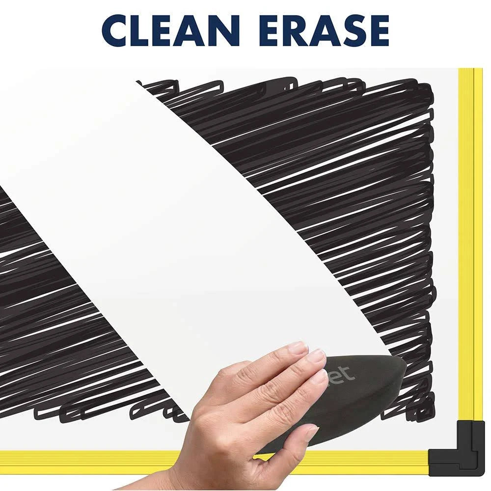 Whiteboard Wall Mountable 72.05 in x 48.03 in Magnetic Yellow Frame S233