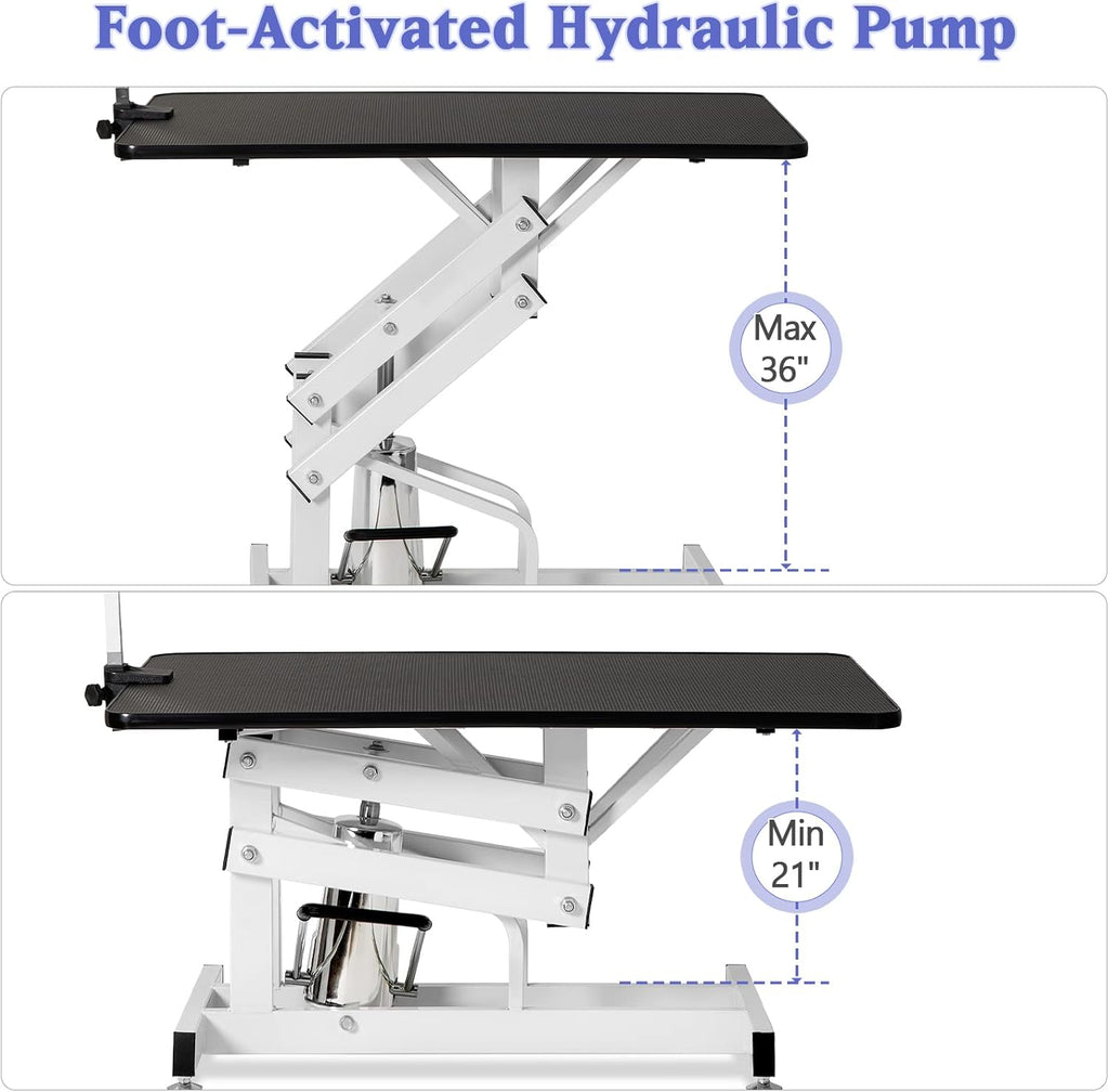 Black White Heavy Duty Hydraulic Pet Grooming Table F52299
