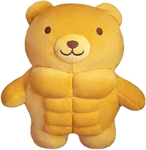 Cartoon Muscle Bear Plush Teddy Bear Large Doll, 27.5 inch O2596