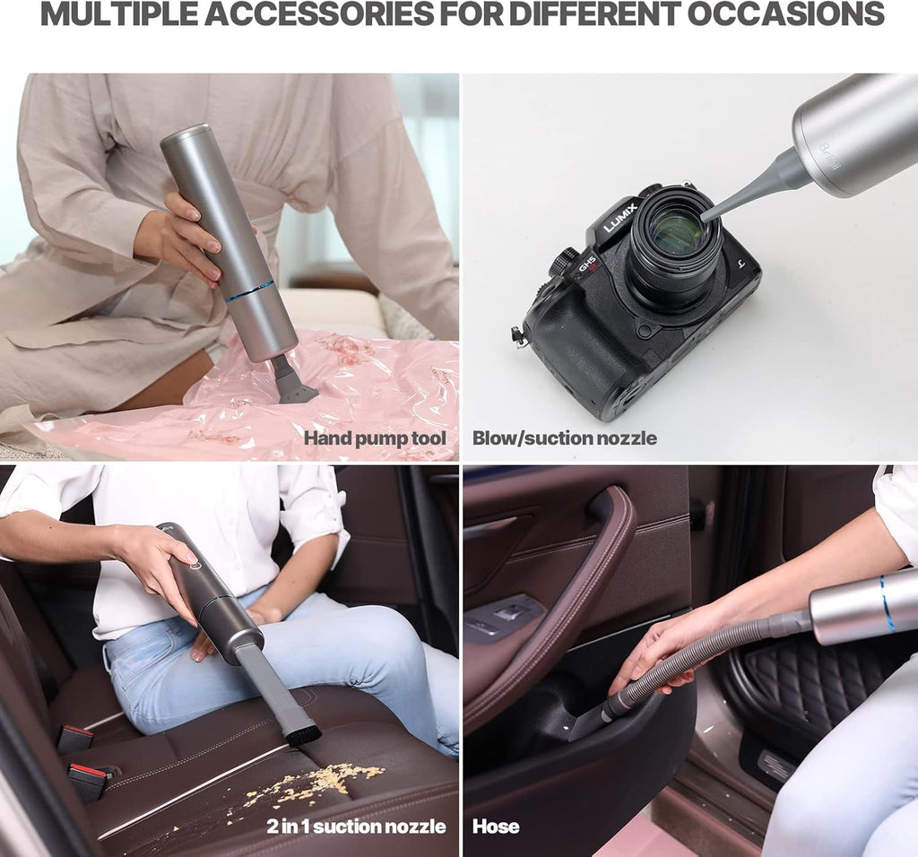 3-in-1 Handheld Vacuum Cleaner, Cordless Car Vacuum with Powerful Suction, USB Rechargeable S844