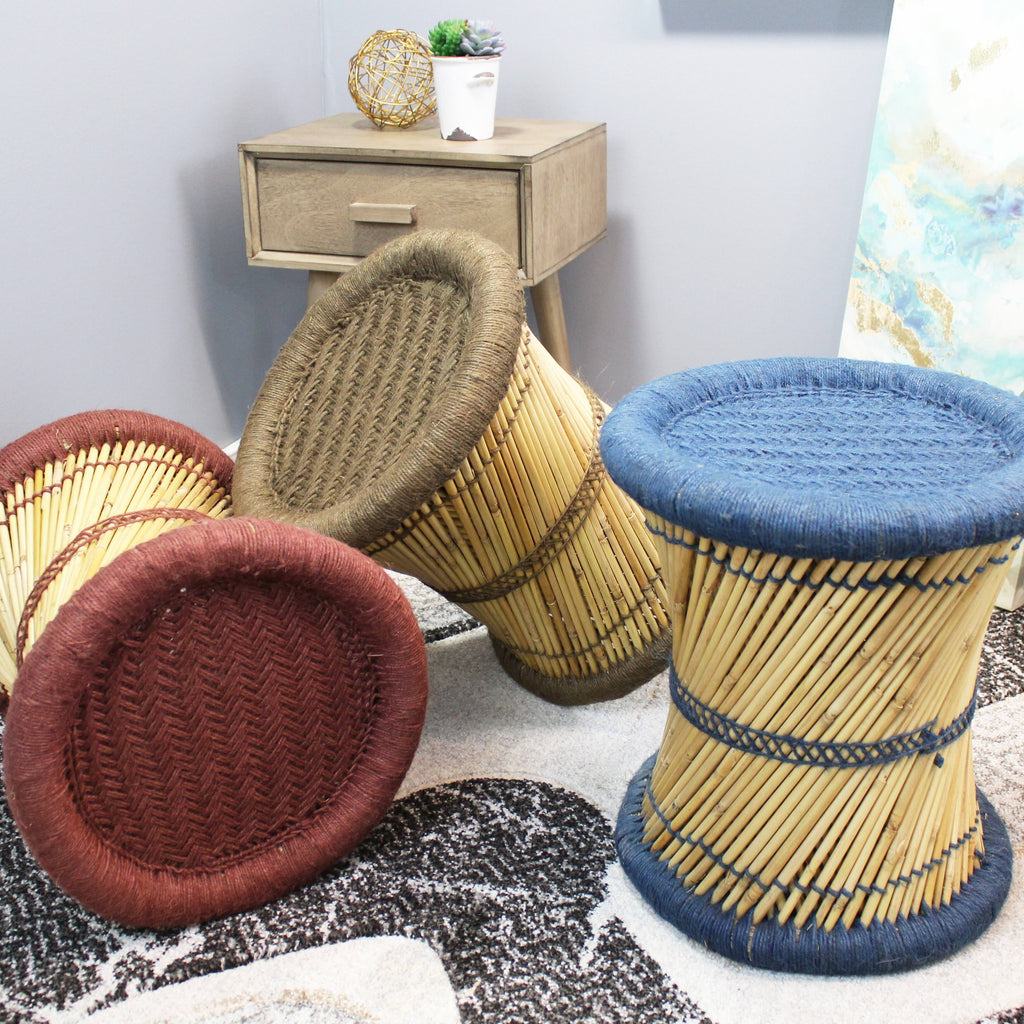 Orange Jute Accent Stool (Set of 2) F79922
