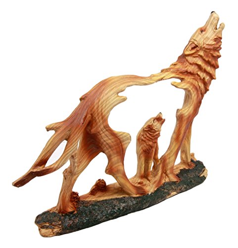Gray Alpha Wolf Figurine Sculpture I490