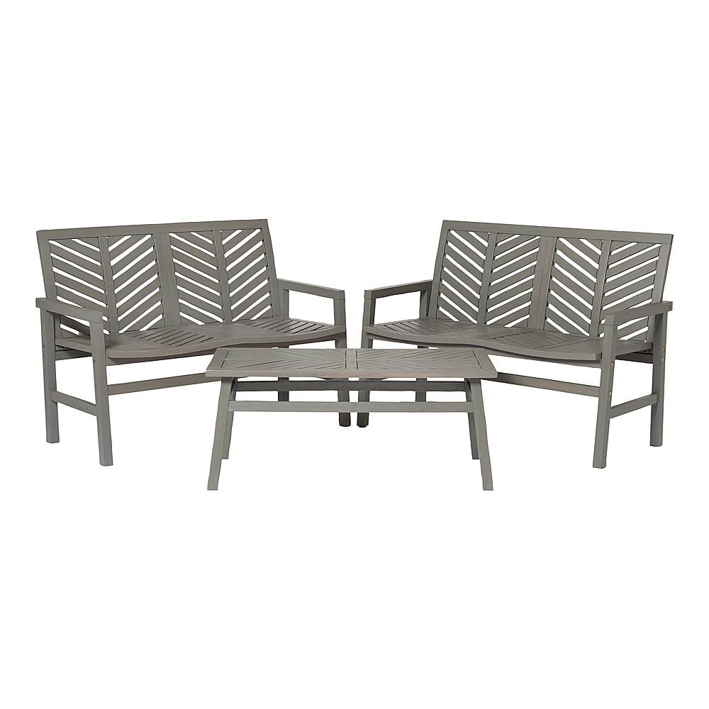 3-Piece Windsor Acacia Wood Patio Loveseat Chat Set C127687